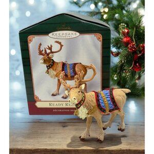 Hallmark Keepsake Ready Reindeer Christmas Ornament Handcrafted 2001 in Box